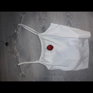 white crop top tank top